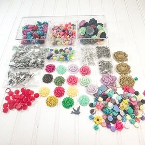 Resin Flower Flat Back Lot Plastic Flowers Earring Making, Ring Making Supplies